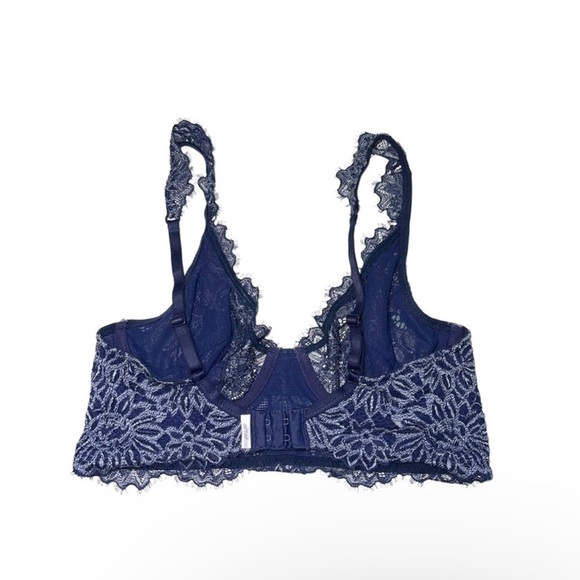 Aerie Navy Blue & White Lace Pluge Bralette Size 34D Women’s - Picture 2 of 7